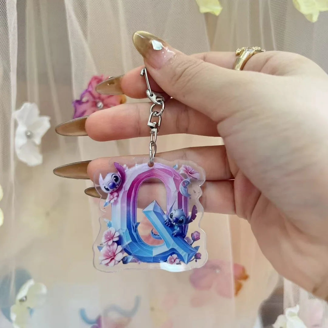 Bunter 2 Zoll Acryl Schlüsselanhänger mit A-Z Buchstaben für Kinder