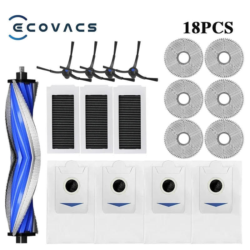ECOVACS X5 OMNI Ersatzteile Set: Staubbeutel, Bürsten, Filter, Mopp