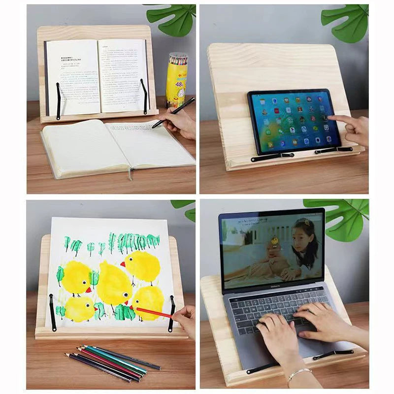 Komfortabler Buchständer aus Holz für ergonomisches Lesen und Ordnung