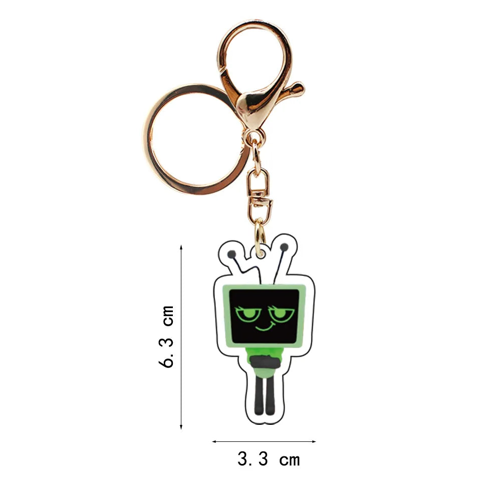 Acryl Schlüsselanhänger 6 cm mit antik goldener Eisenlegierung Unisex