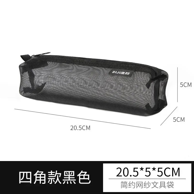 Transparentes Mesh Stift-Etui Kunststoff Mini Mäppchen für Büro - Schule