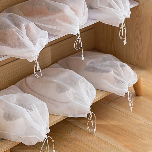 10er Pack Vlies Schuhbeutel für Reise - Garderobe – Praktische Aufbewahrung