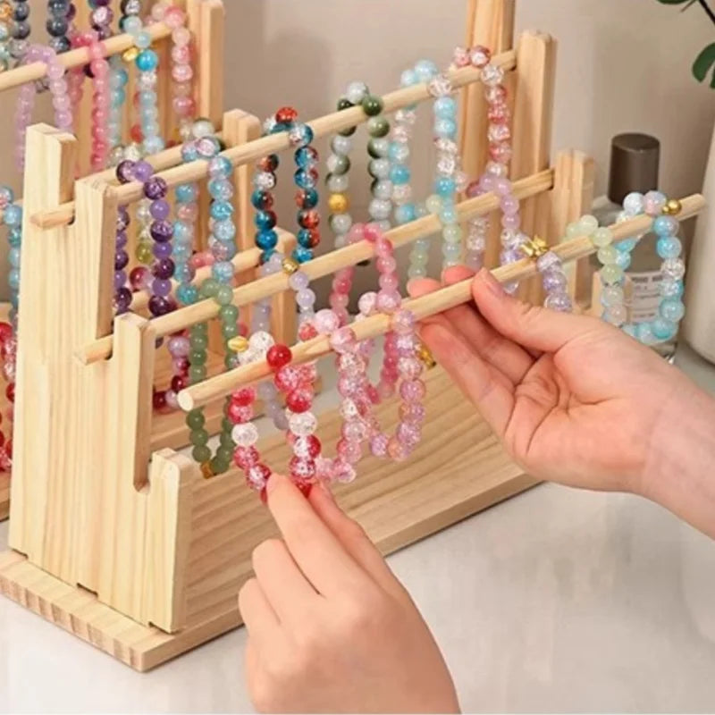 Abnehmbarer Schmuckhalter aus Holz mit 2 bis 6 Etagen