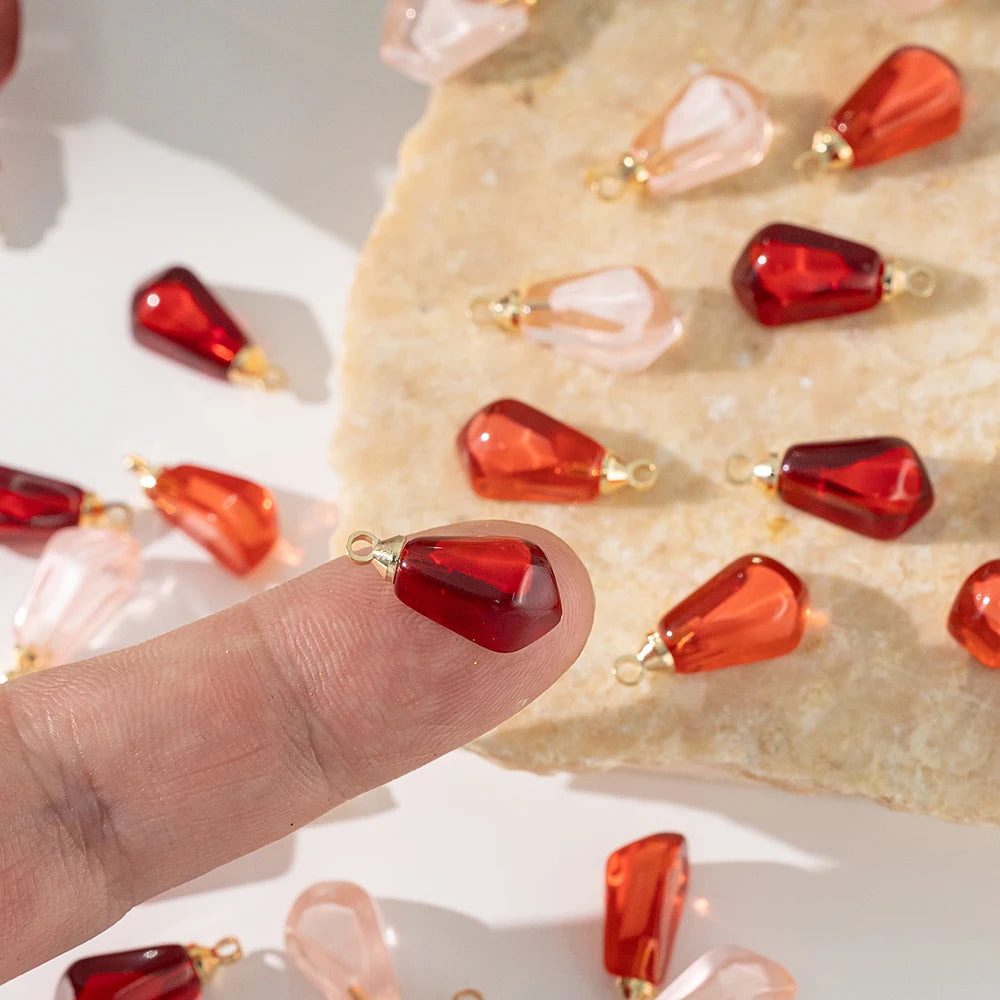 10er Set Granatapfel-Anhänger aus Harz für Schmuck - Bastelbedarf