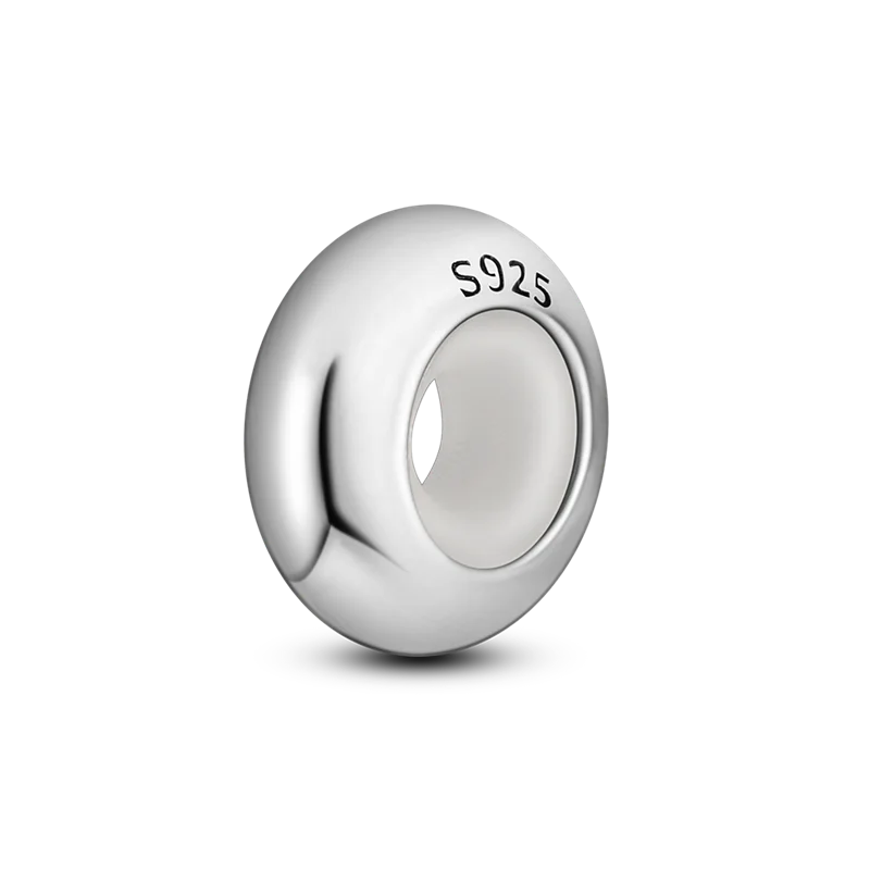 925 Sterling Silber Charm mit rosa Schmetterling - leuchtenden Glühwürmchen