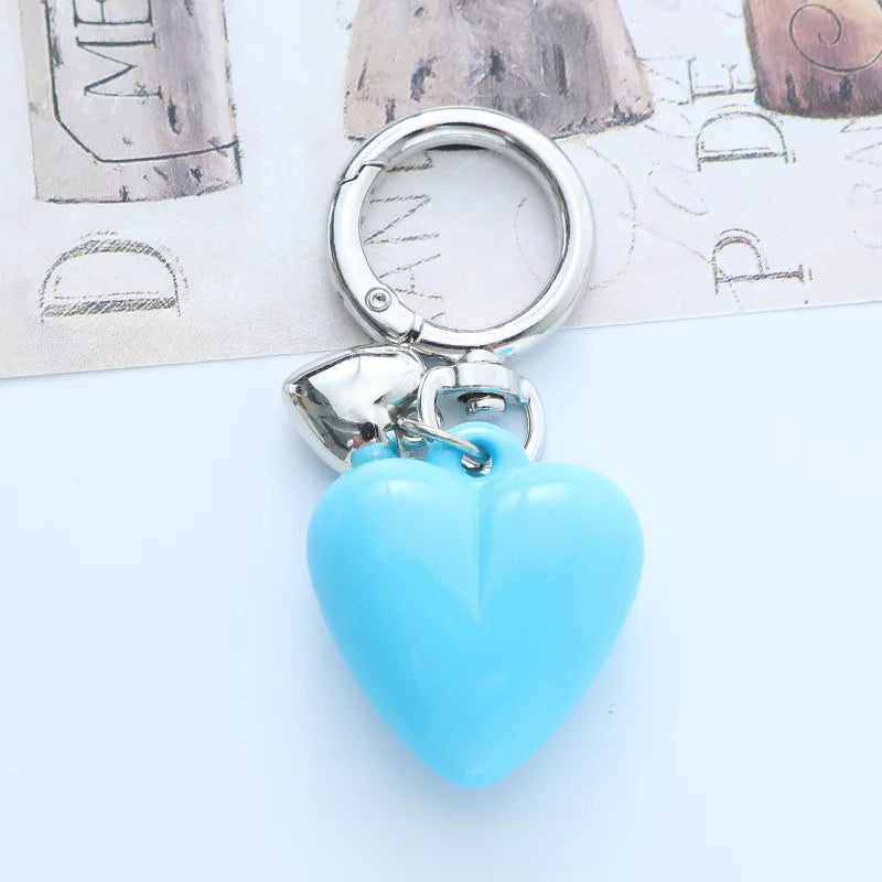 Großer glatter Herz Schlüsselanhänger in Candy Farben für Frauen Tasche