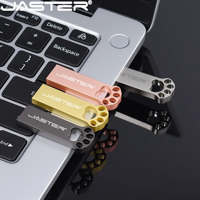 Wasserdichter Metall USB 2.0 Stick 64GB mit Katzenpfoten Design