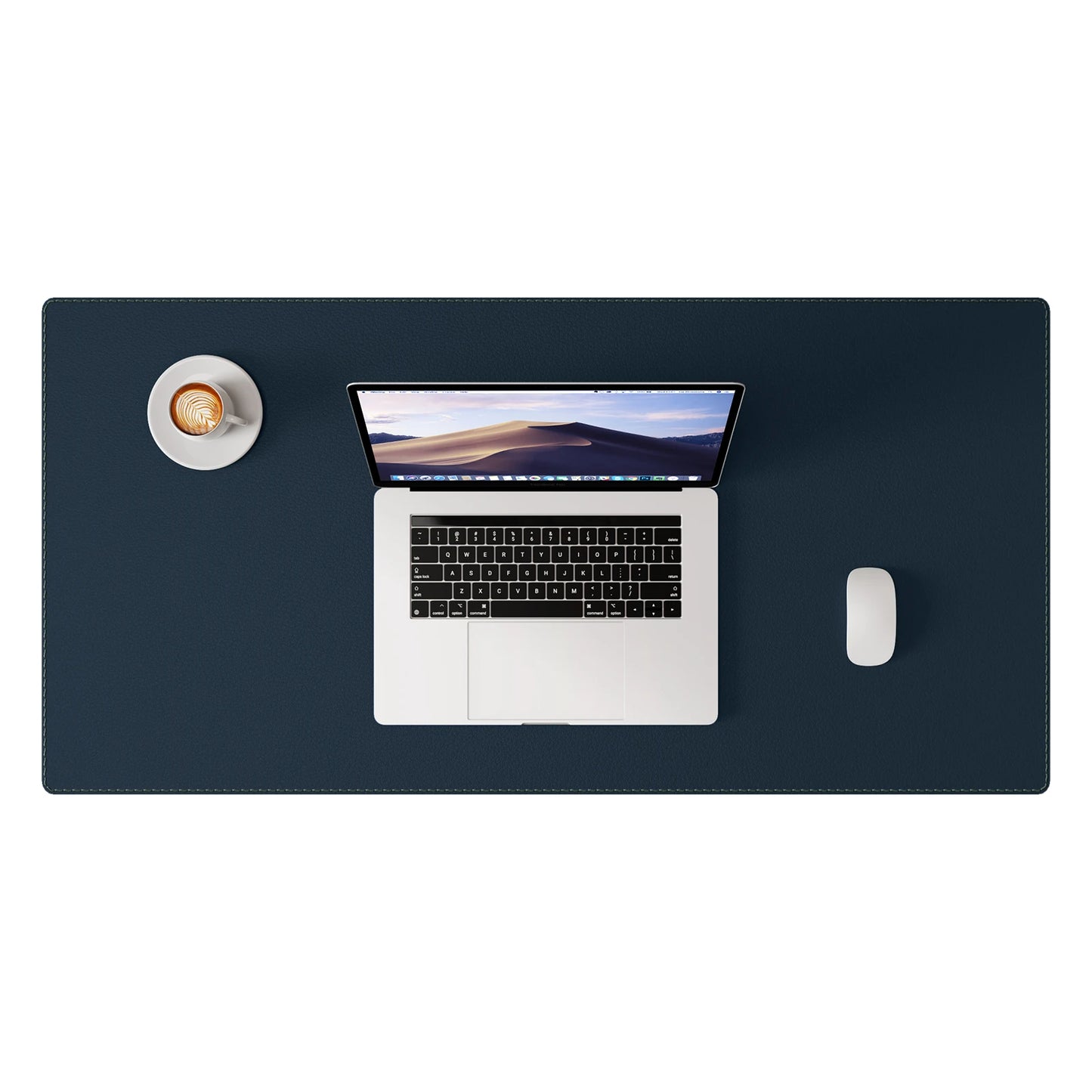 Rutschfeste PU Leder Schreibtischunterlage mit genähten Kanten