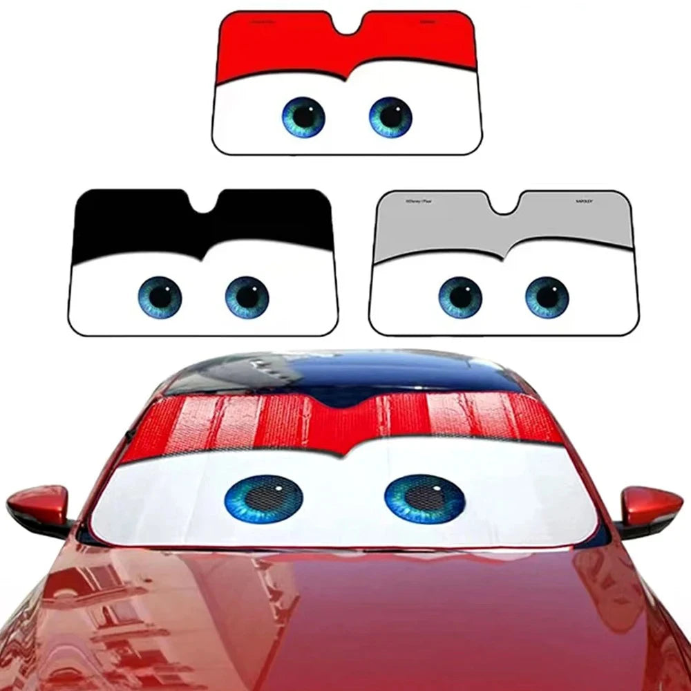 Effektiver Auto-Sonnenschutz mit Augen-Design, Aluminiumfolie 130x70 cm, 4 Farben