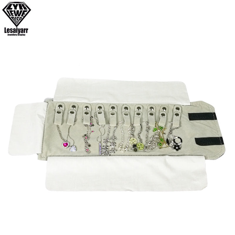 Praktische Samt Schmuckrolle für Ketten & Armbänder Reiseorganizer