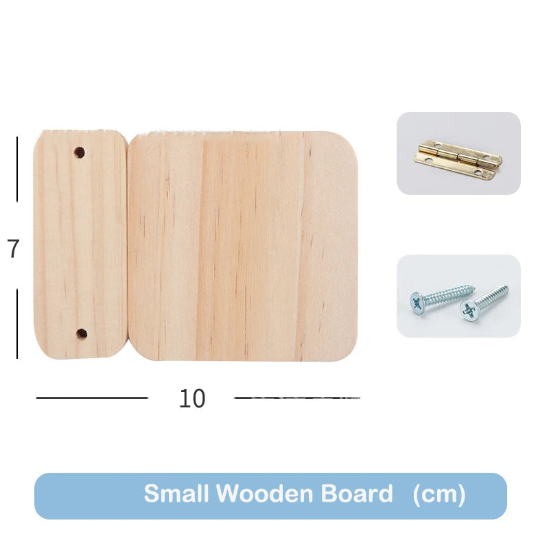 Montessori Lernspielzeug mit Holz, Metall Schlössern und Leder Schnalle