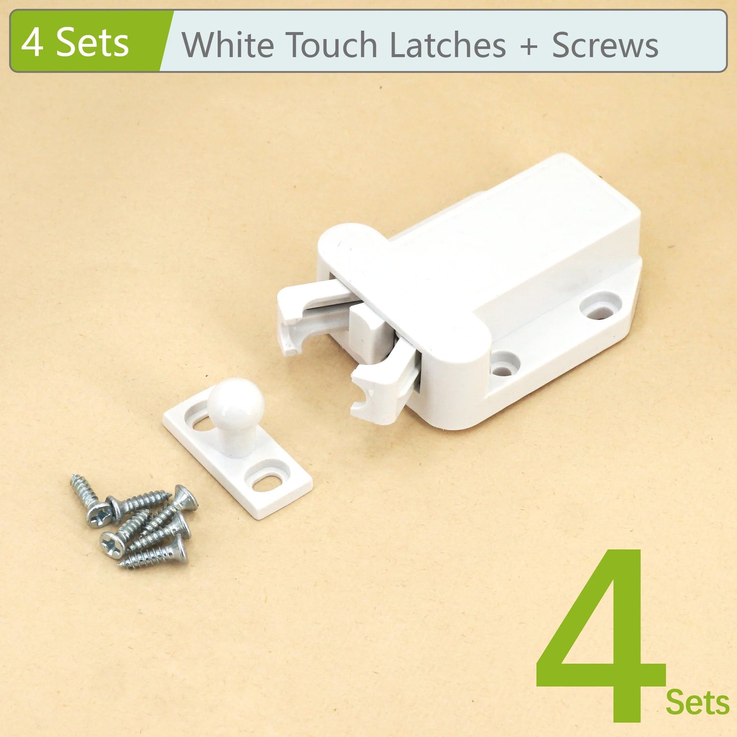 Touch-Riegel Set für grifflose Schranktüren – Push-to-Open Möbel Schranktür