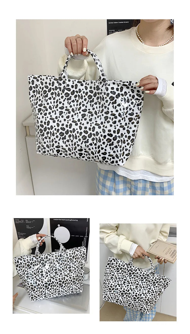 Leichte Damenhandtasche mit großem Fassungsvermögen im Leopardenmuster