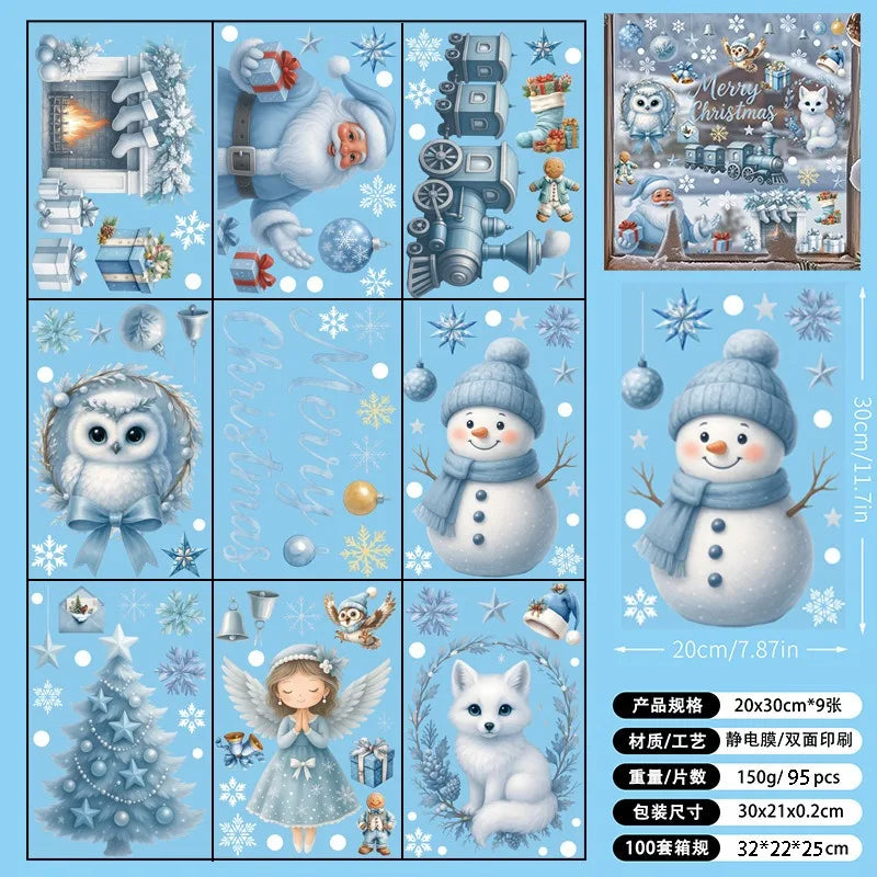 Weiße Weihnachtsbaum Fensteraufkleber statische Glasaufkleber Dekoration