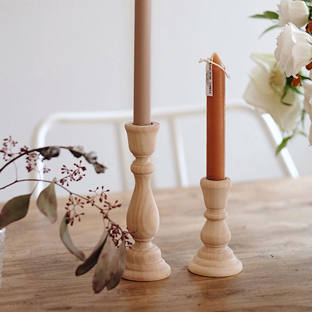 Handgefertigter Holz Kerzenständer DIY für Wohnzimmer Hochzeit Deko