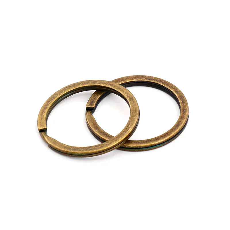 20er Set antike Bronze Schlüsselanhänger Metall rund 25/28/30 mm robust - stilvoll