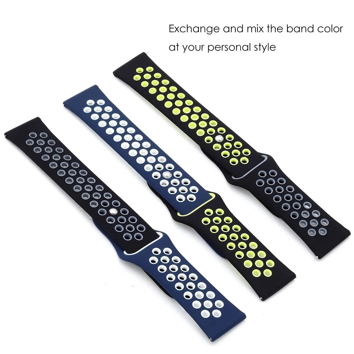 Sportliches 22mm Silikon Armband für Xiaomi Redmi Uhren Aktiv-Style