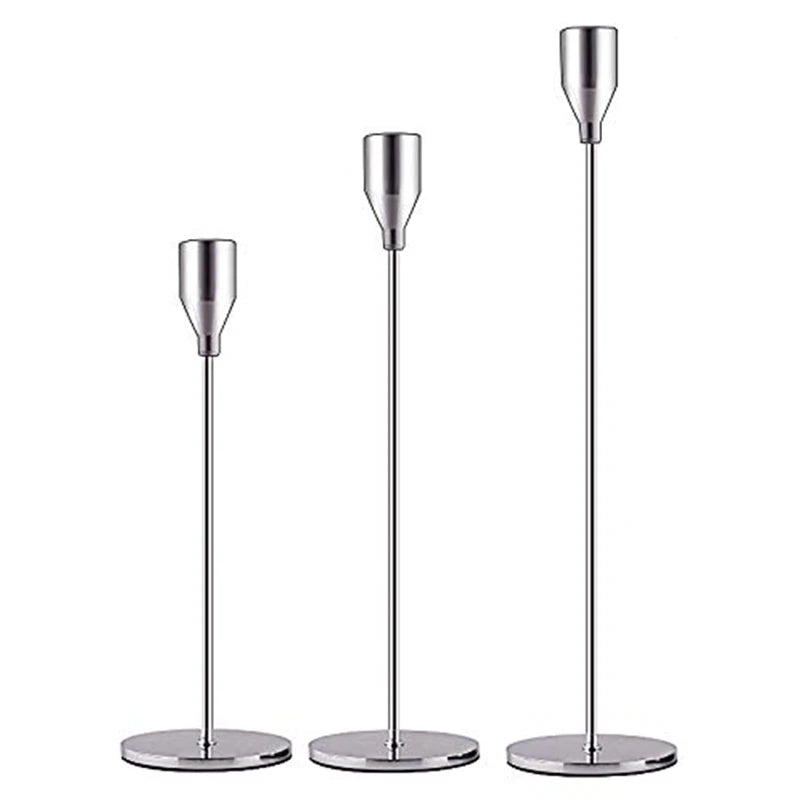 Metall Kerzenhalter passend für Stockkerzen - 3 Teile