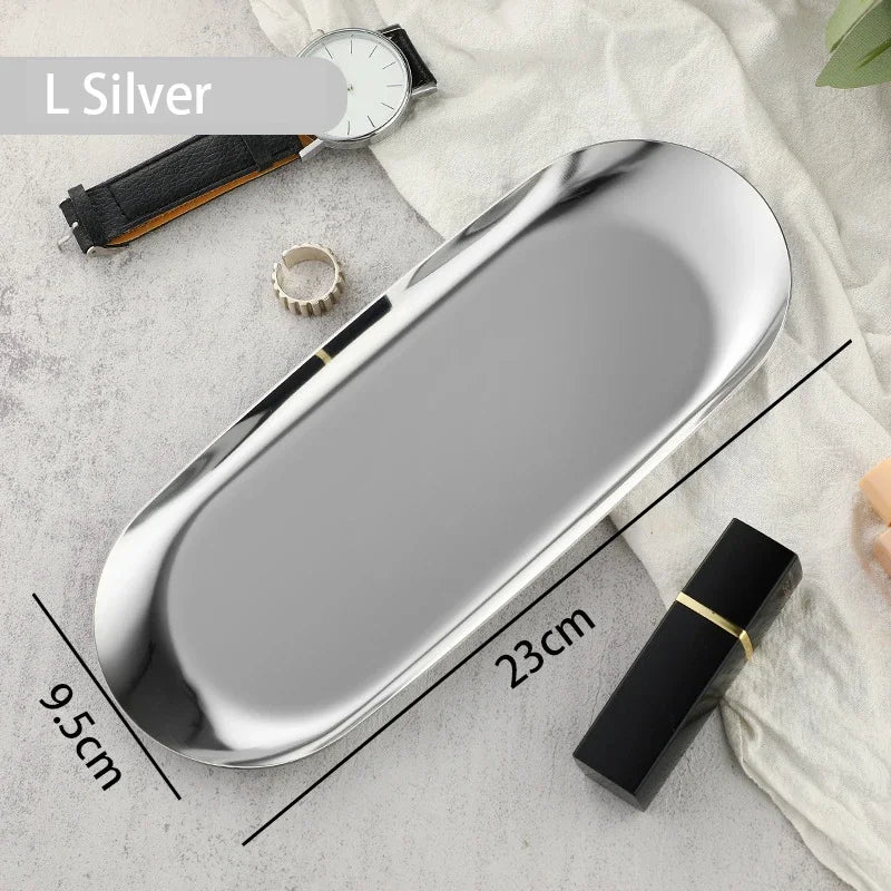 Edelstahl Tablett für Kosmetik und Schmuck – Modern & Praktisch-Yabubest - Home & More