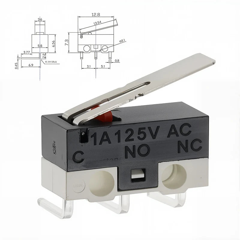 20er Set Mini Mikro Endschalter SPDT 1A 125V mit Hebel