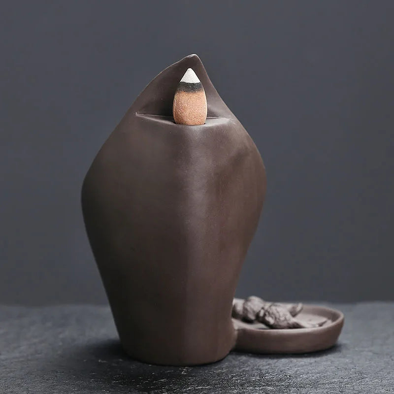 Kreatives lila Lotusblatt Räuchergefäß aus Keramik