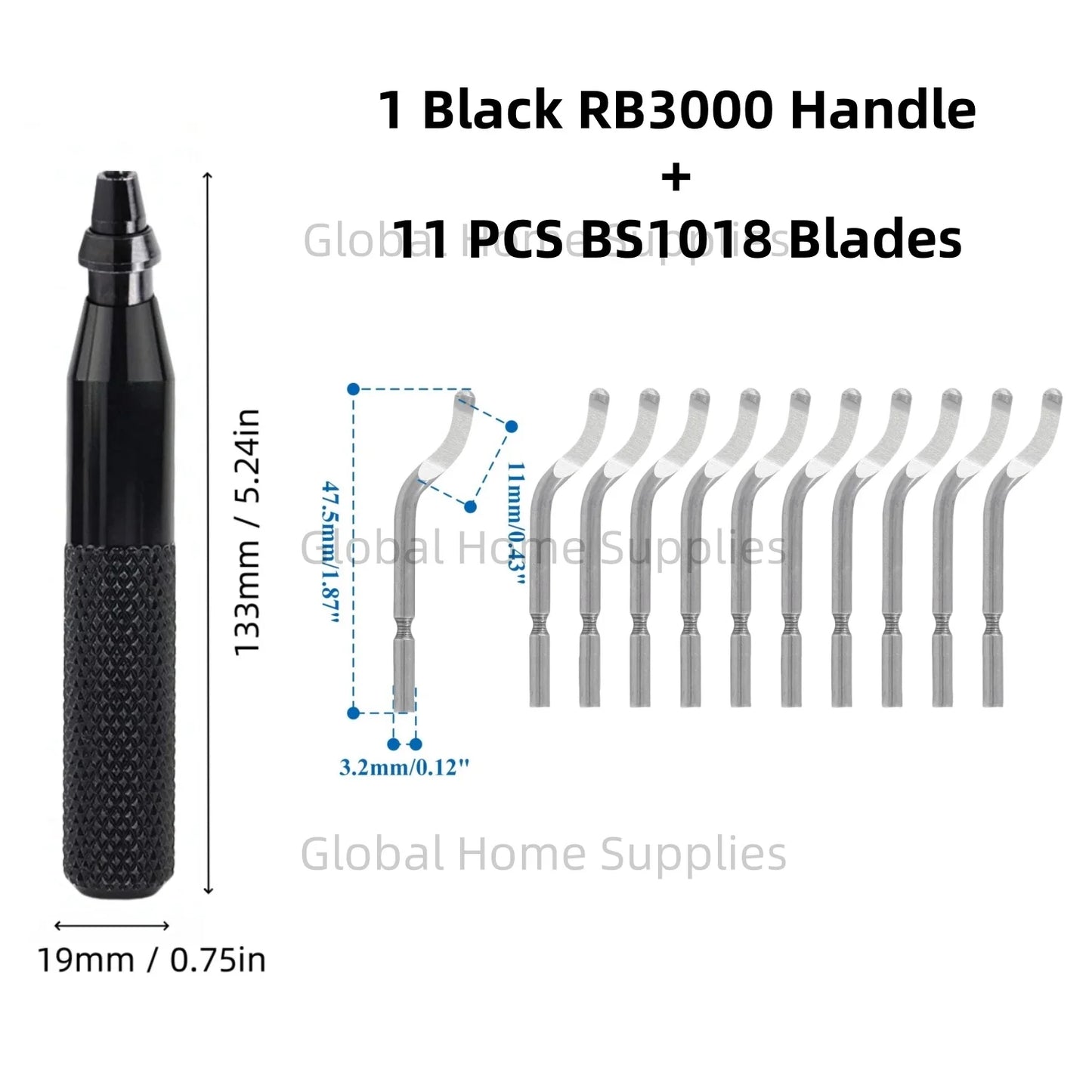 Entgratungswerkzeug RB3000 mit 1 oder 11 Schnellarbeitsstahl-Schwenkklingen