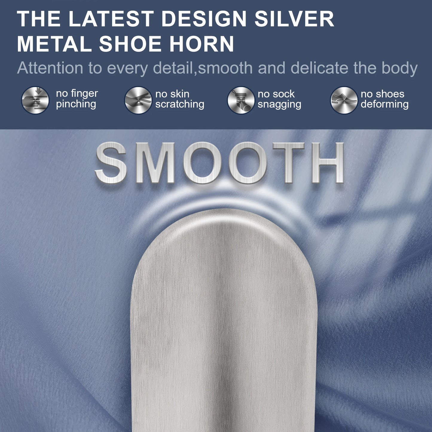 Extra langer Metall Schuhlöffel Schuhheber mit flexiblem Griff