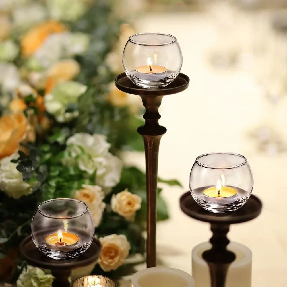 6 oder 12 Stück Glas-Teelichthalter winddichte Kerzenhalter-Yabubest - Home & More
