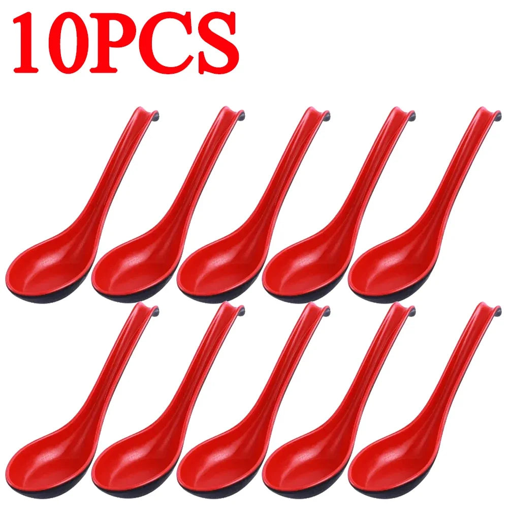 Sicherer Suppenlöffel mit langem Griff Haken für heiße Speisen