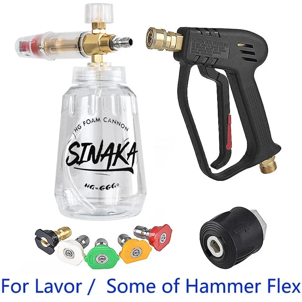 Hochdruckreiniger Schlauch mit Schnellanschluss und 5-Farben-Düse M22