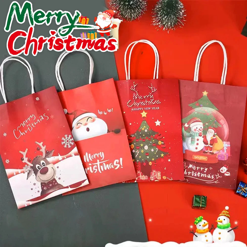 Festliche Geschenktüten aus Kraftpapier für Weihnachtsleckereien