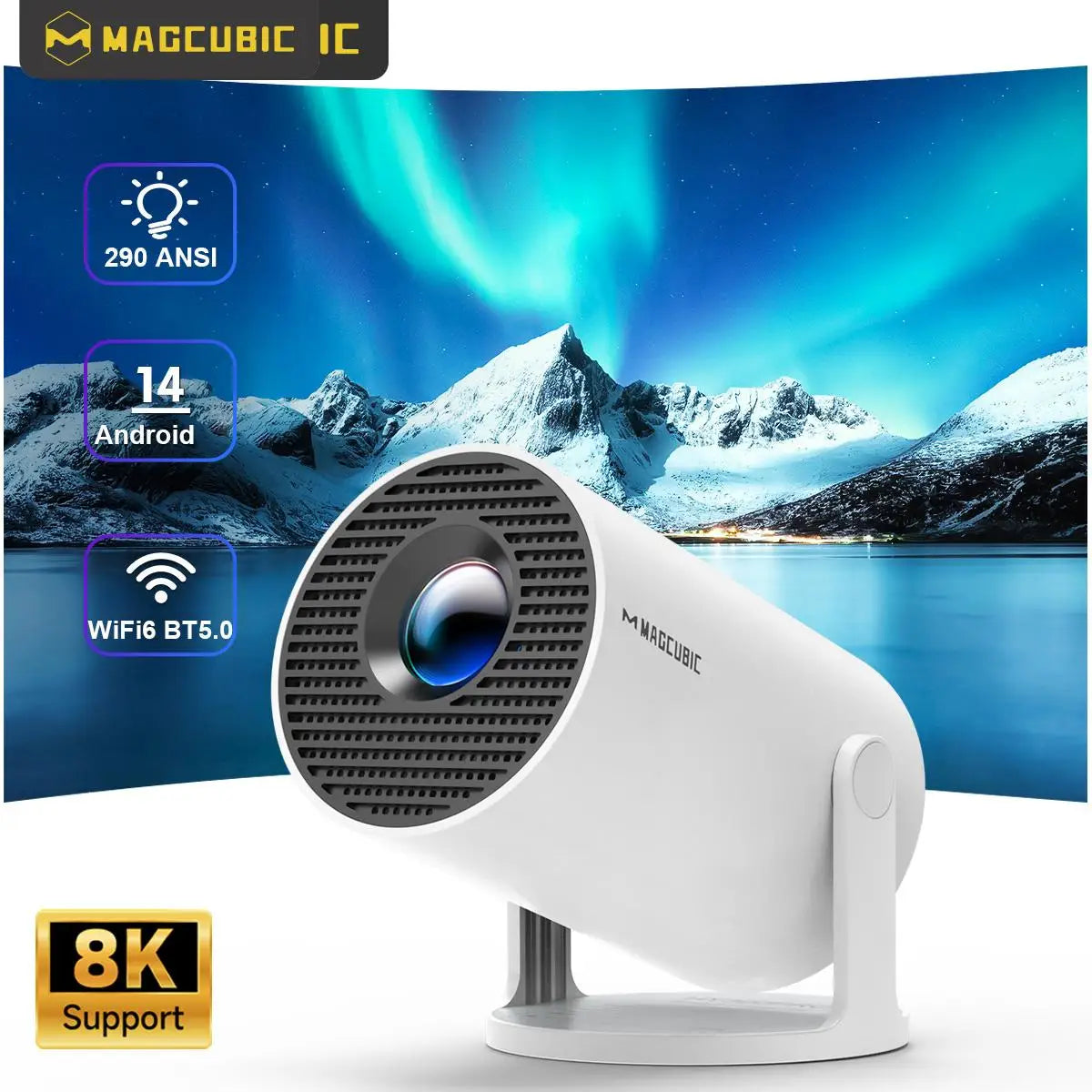 Magcubic Projektor HY300 Pro 8K Android Dual Wifi 6 Home Cinema