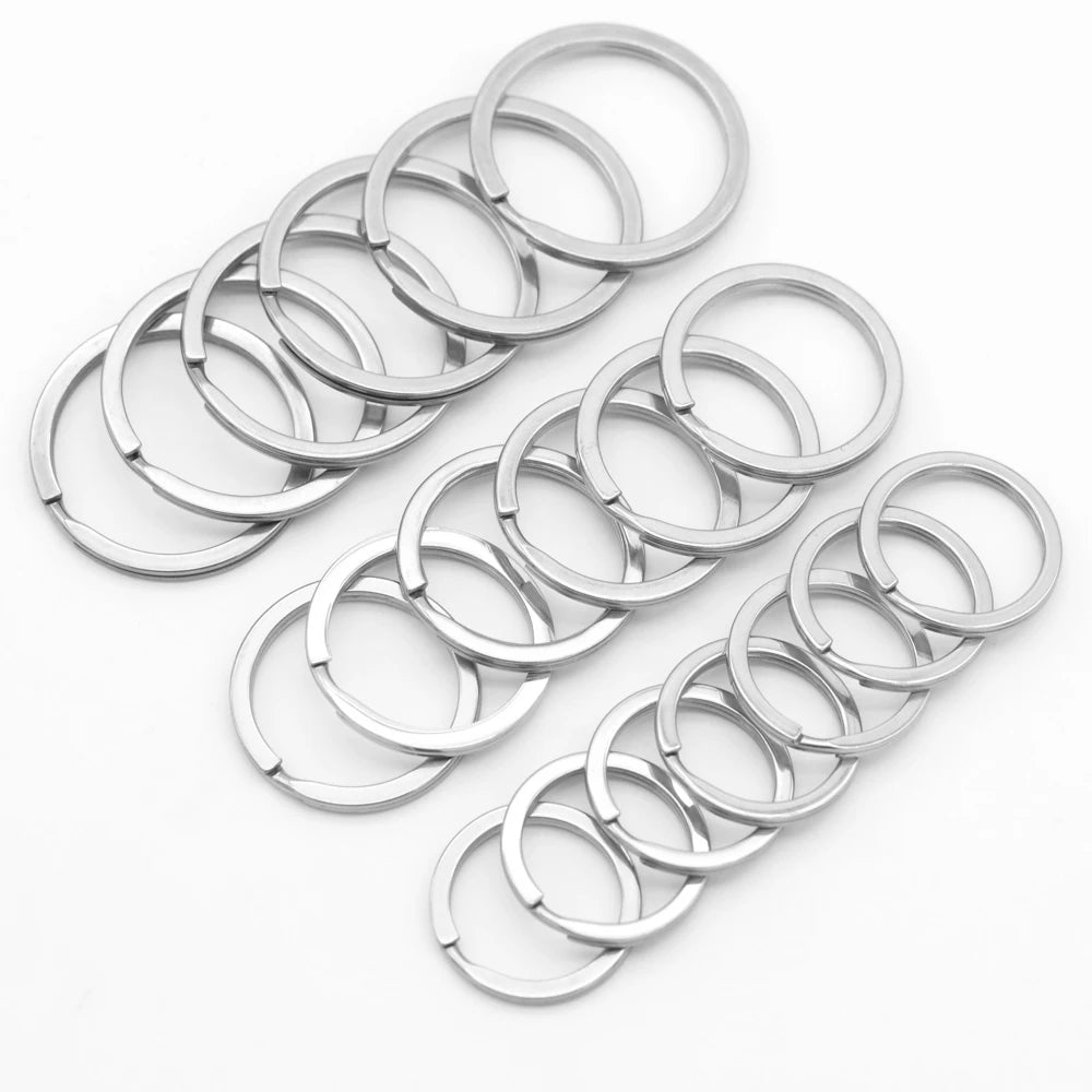 10x Edelstahl Schlüsselringe 15-35mm für DIY Schmuck & Anhänger