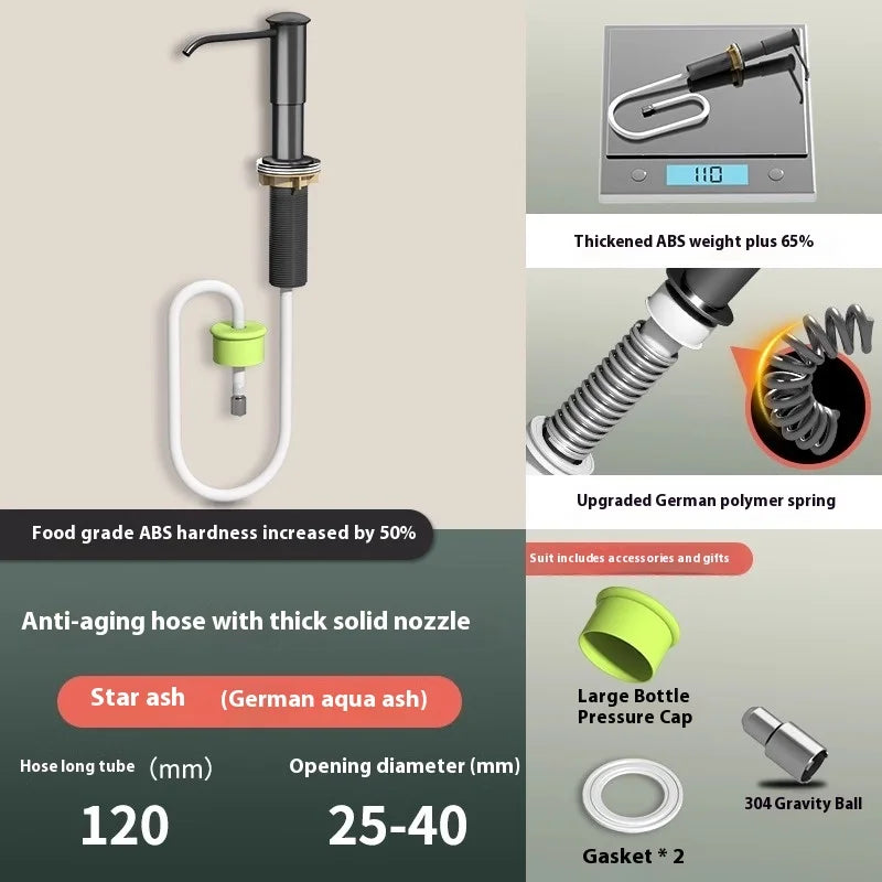 Edelstahl Waschbecken Seifenspender für Küche mit Pumpe - Verlängerungsrohr