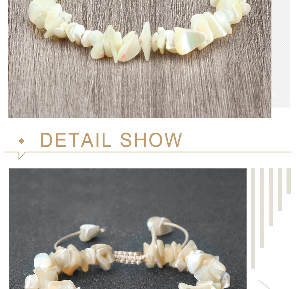 Unisex natürliches Muschelarmband verstellbar mit Boho Stil