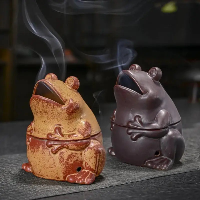 Keramik Räuchergefäß Frosch Design für entspannende Duftmomente-Yabubestshop