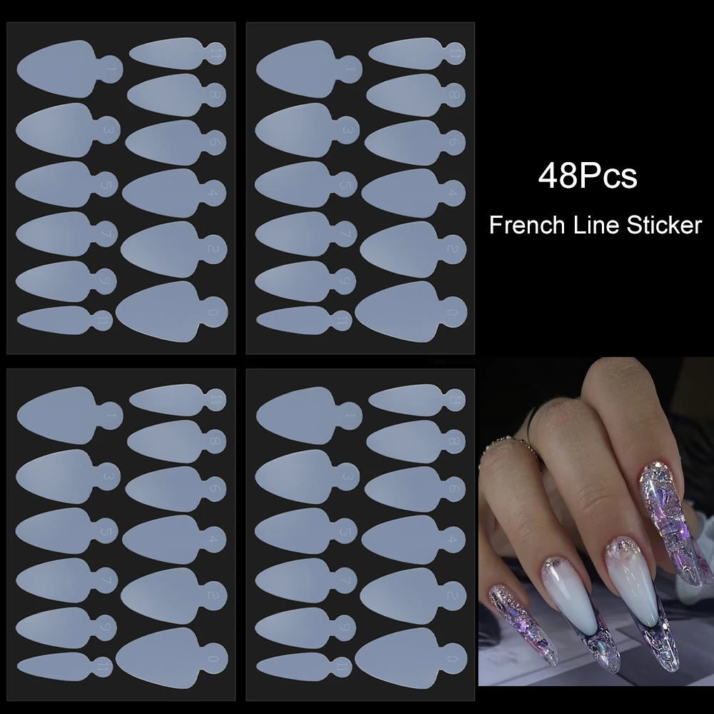 48er Set weiche Silikonpads für französische Nägel Maniküre