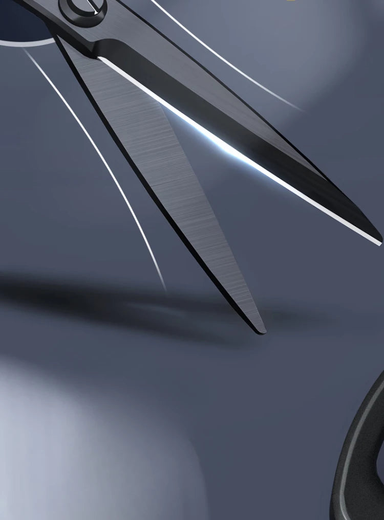 Vielseitige Edelstahl Schere für Büro, Haushalt und Hobby, schwarz