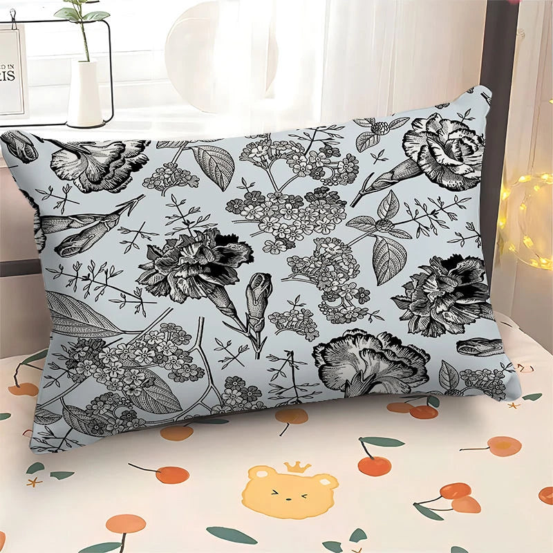 Europäischer Kissenbezug mit Pflanzen und nordischem Design rechteckig