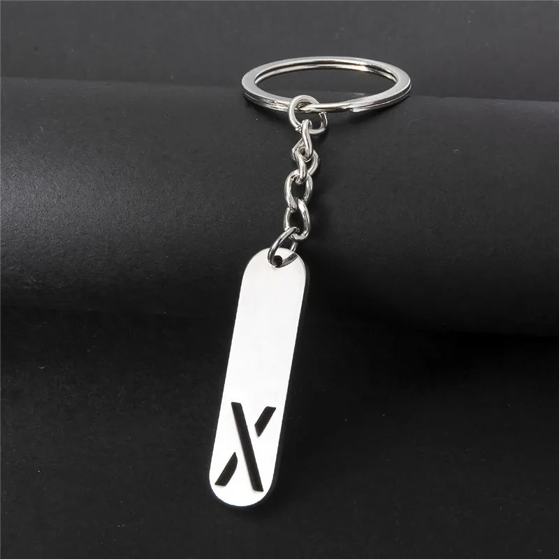 Edelstahl A-Z Buchstaben Schlüsselanhänger Metall Charm Unisex Geschenk