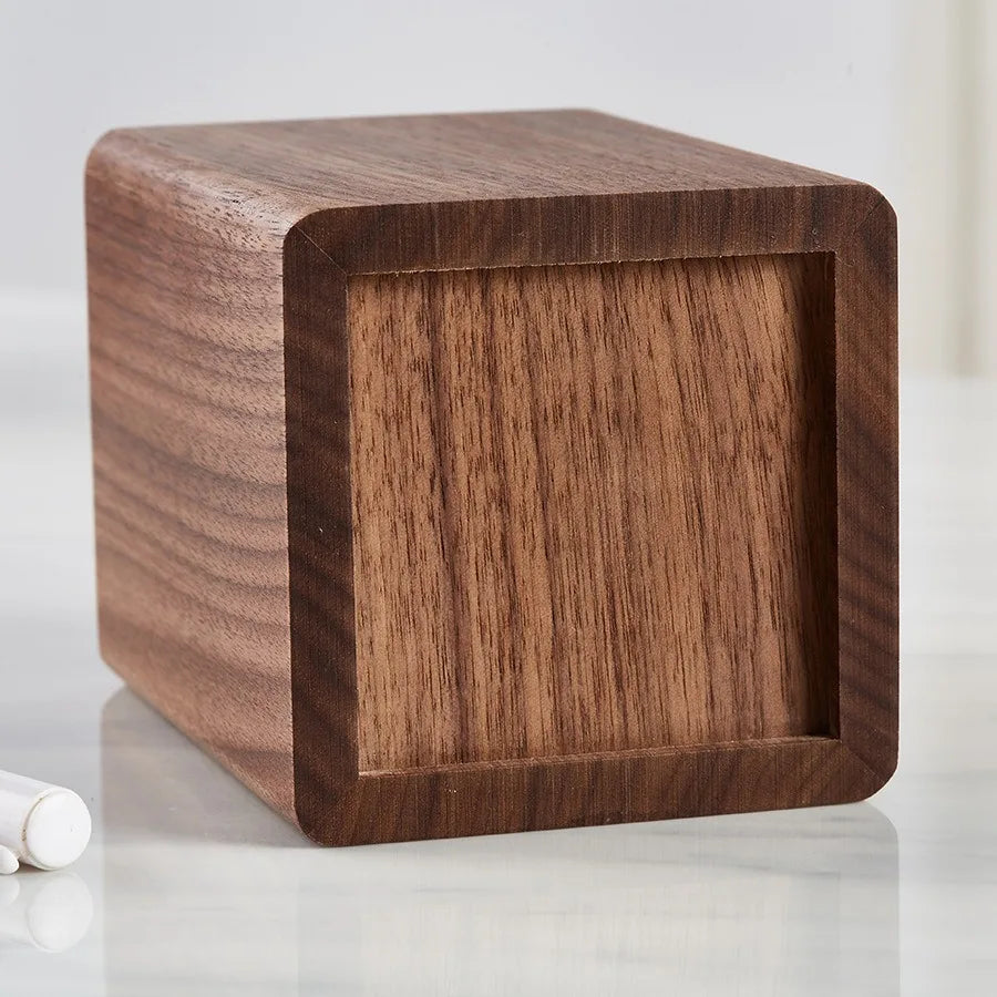 Quadratischer Stifthalter aus Walnussholz Desktop Organizer für Büro und Studium