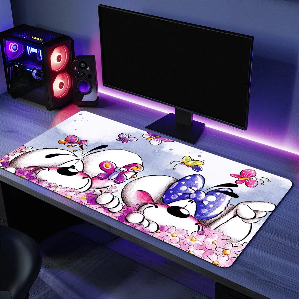 Großes Cartoon Mauspad rutschfest mit Handgelenkstütze ergonomisch Büro