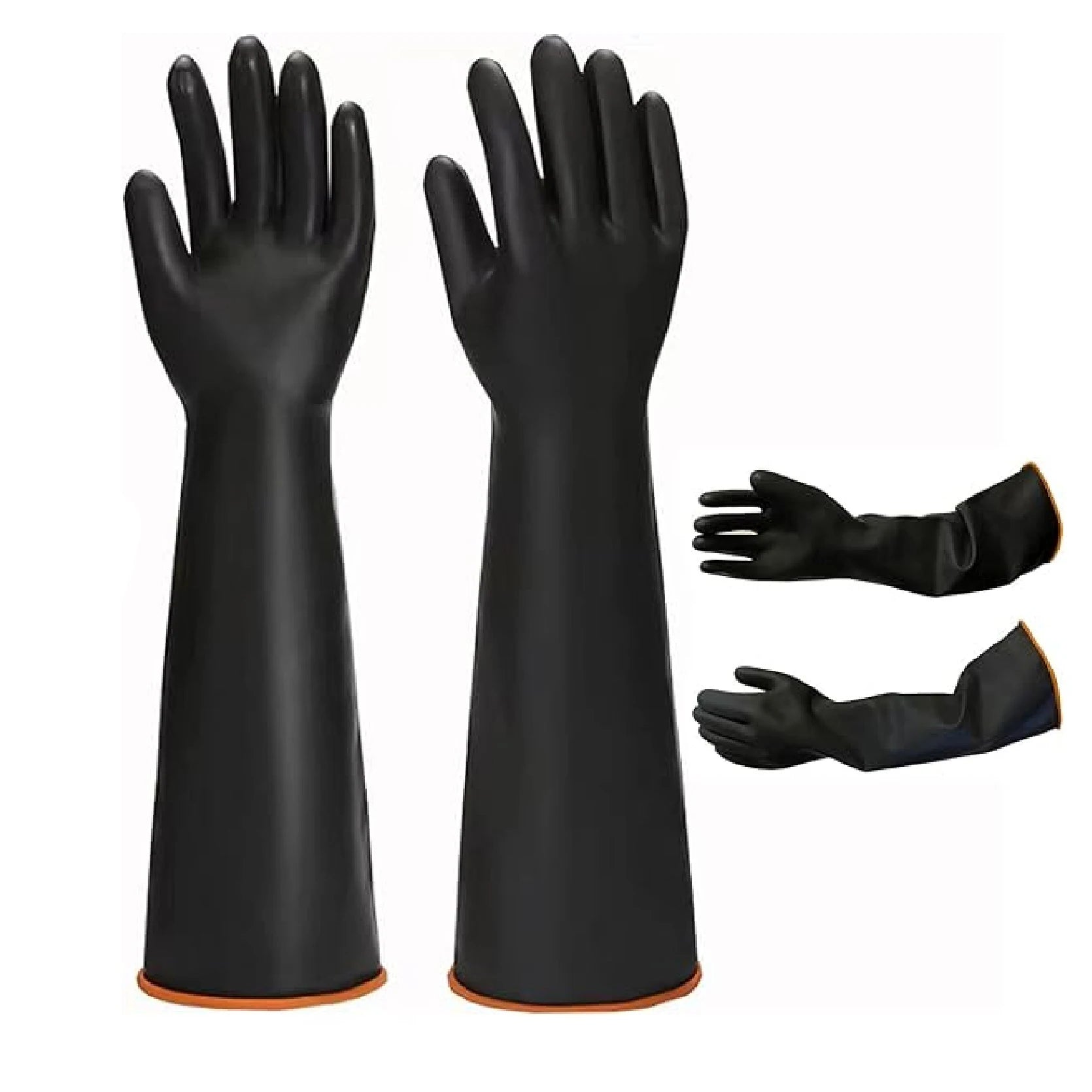 Reinigungshandschuhe Silikon Gummi mit Peelingfunktion in 3 Größen Schwarz