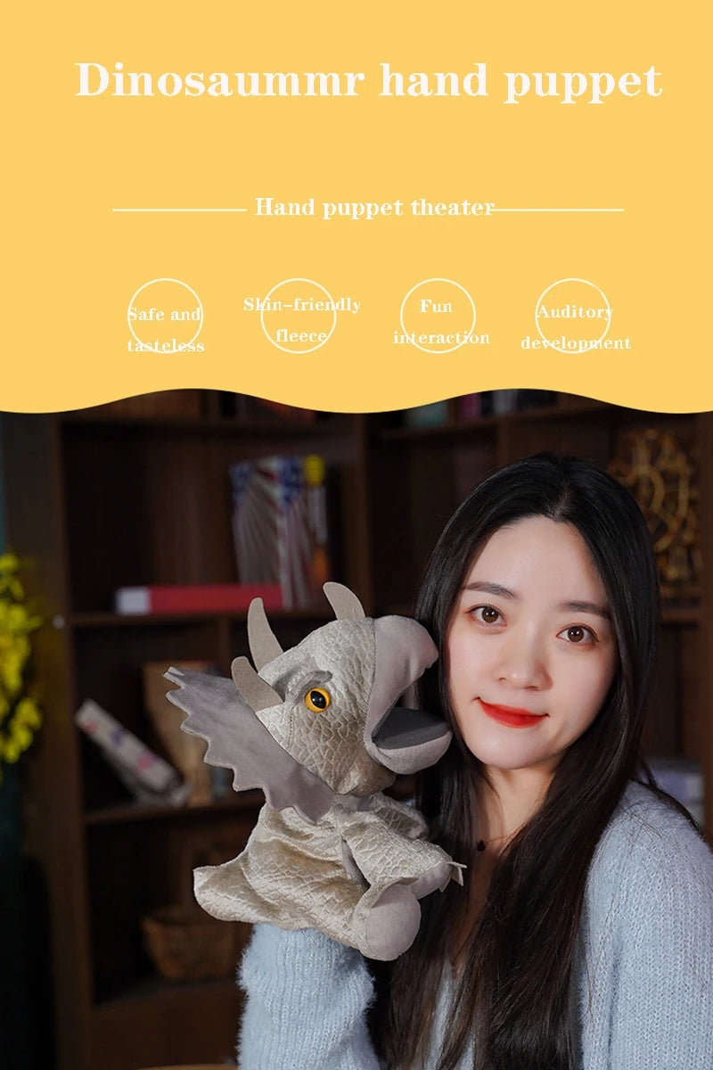 Niedliche Dinosaurier-Handpuppen mit bewegbarem Mund
