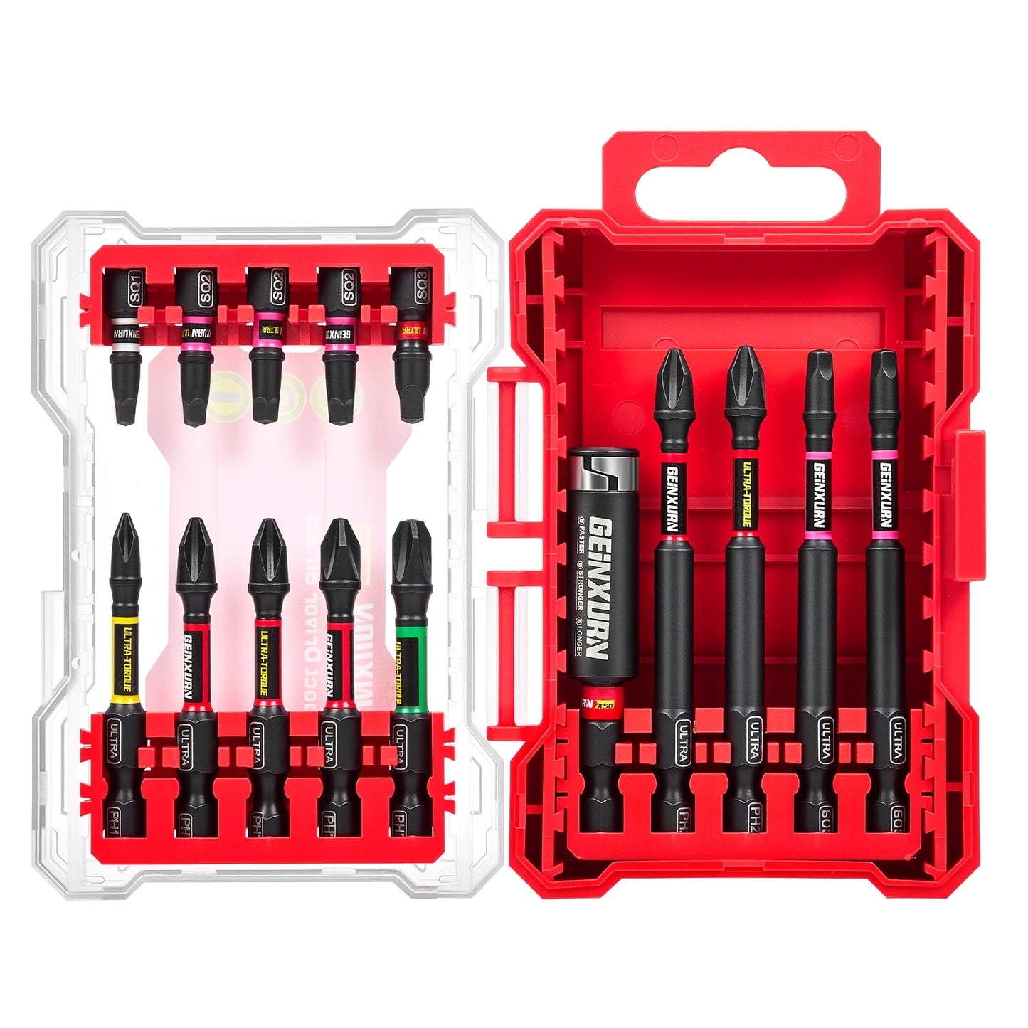 Kraftvolles Schlagschrauber Bit-Set mit hoher Torsion - Organizer-Box