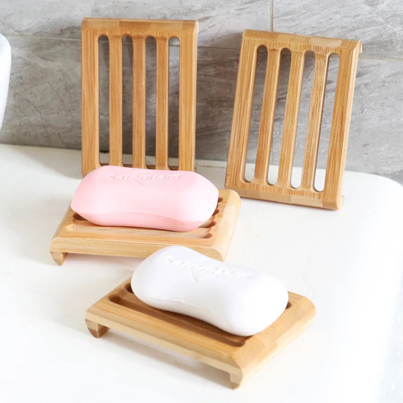 Tragbare Holz Bambus Seifenschale Seifenhalter Bad Zubehör