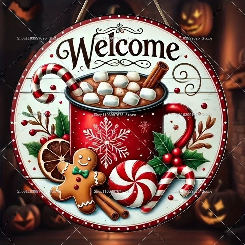 Dekorativer Holz Wandbehang mit festlichem Weihnachtsmotiv zur Gestaltung