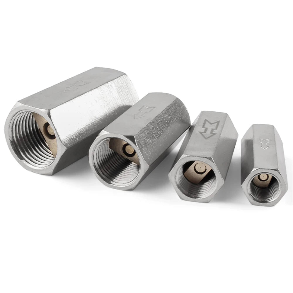 Pneumatisches Rückschlagventil Messing mit BSP Innengewinde 1 8 bis 3 4