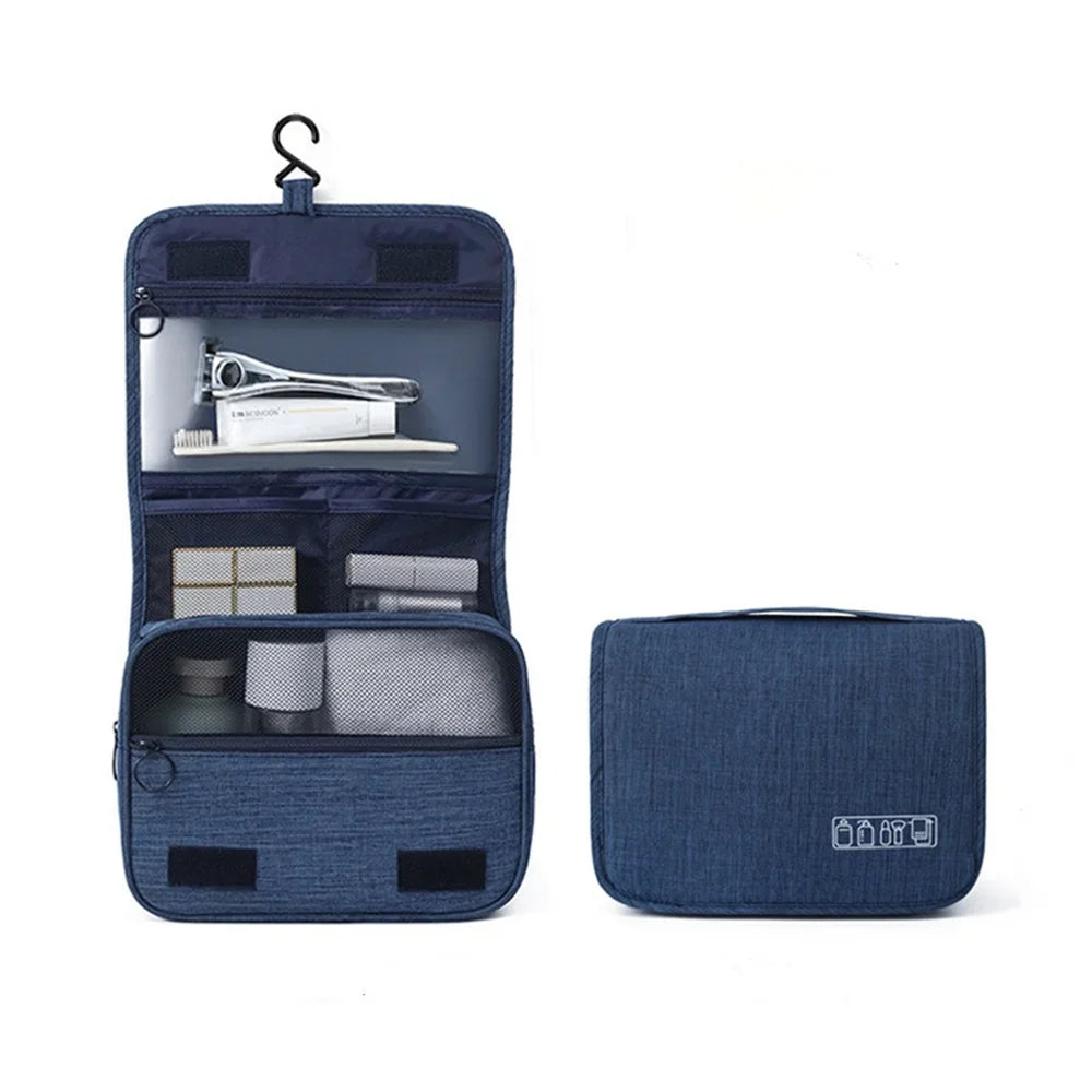 Großer Unisex Kulturbeutel mit Haken, wasserdicht, Reise Make-up Kosmetiktasche