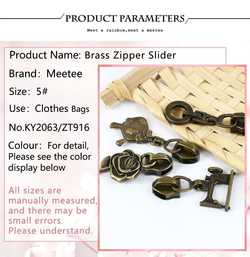 Bronze Reißverschlussschieber für Nylonreißverschlüsse, 5-20 Stück-Yabubest - Home & More